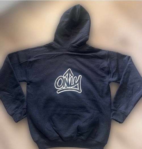 Black Only Up Youth Large Gildan Heavy Blend Sweatshirt